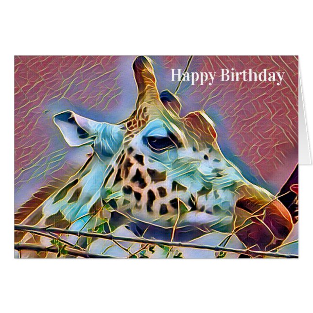 GIRAFFE CARD HÄLSNINGSKORT (Framsidan Horizontal)