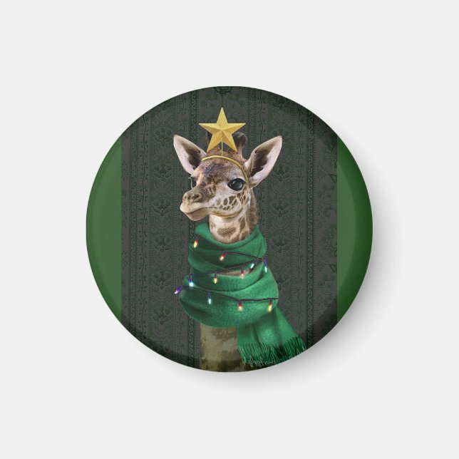 Giraffe Christmas Tree Magnet (Framsidan)