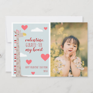 Giraffe Classroom Valentine Photo Kort