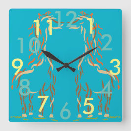 Giraffe Clock Roligt Cute Animals Modern Artsy Gif Fyrkantig Klocka