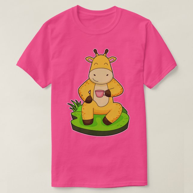 Giraffe Coffee Kopp T Shirt (Design framsida)