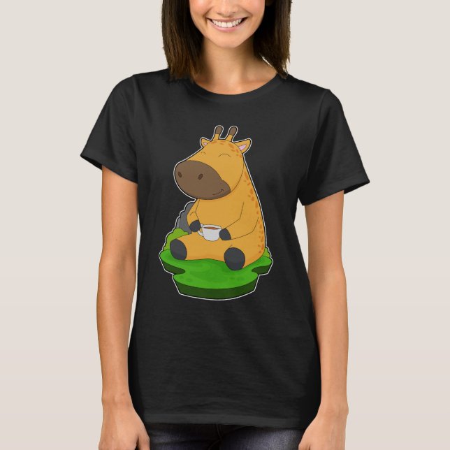 Giraffe Coffee Kopp T Shirt (Framsida)