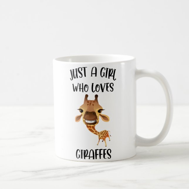 Giraffe Coffee Mugg, bara en flicka som Kärlek Gir Kaffemugg (Höger)