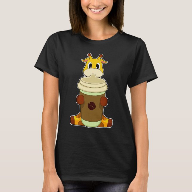 Giraffe Coffee ska åka T Shirt (Framsida)