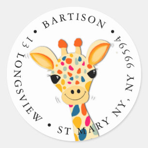 Giraffe company Classic Round Sticker Runt Klistermärke