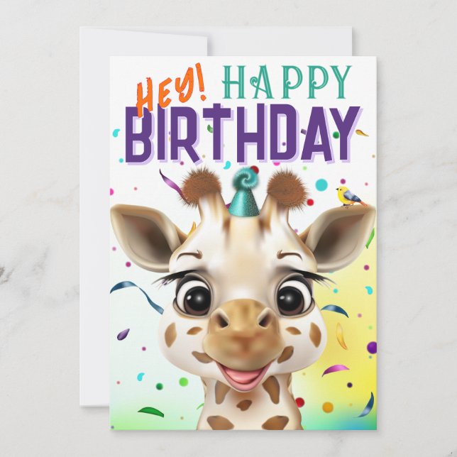 Giraffe Confetti Birthday (Framsida)