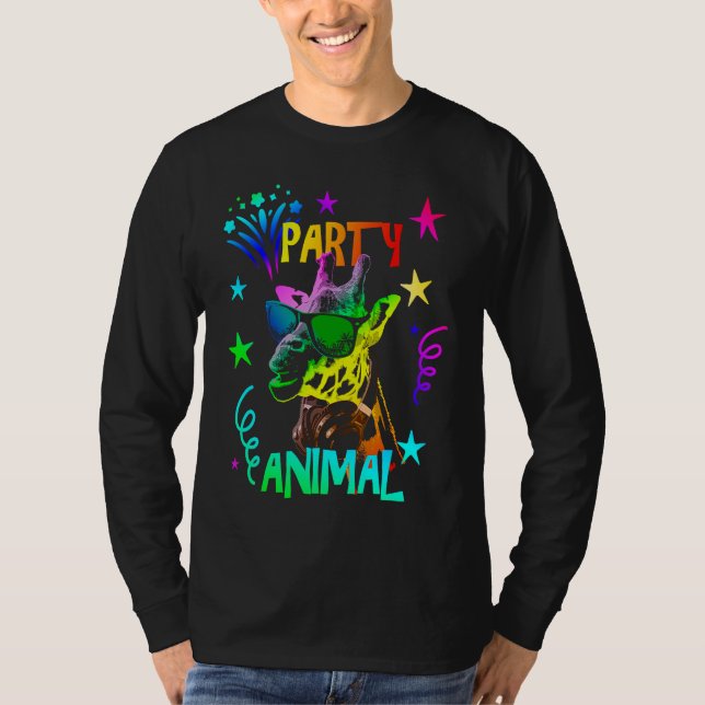 Giraffe  Cool Party Animal T Shirt (Framsida)