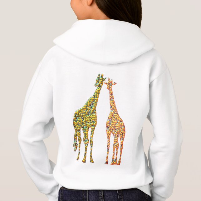 Giraffe Couple Hoodie T Shirt (Baksida)