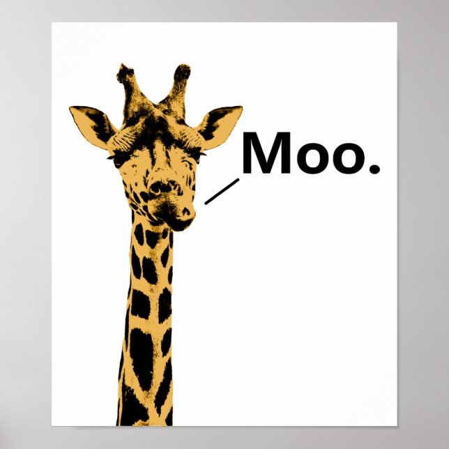 Giraffe Cow Funny Poster (Framsidan)