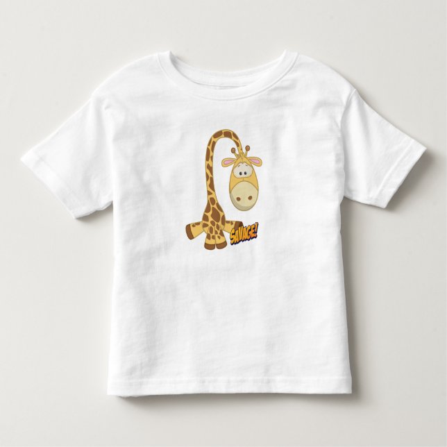 Giraffe Cute Kawaii Tecknad T Shirt (Framsida)