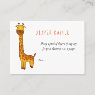 Giraffe Cute Minimalist Baby Shower Diaper Raffle Tilläggskort