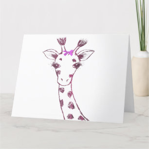 Giraffe Cute Sarcastic Design Tack Kort