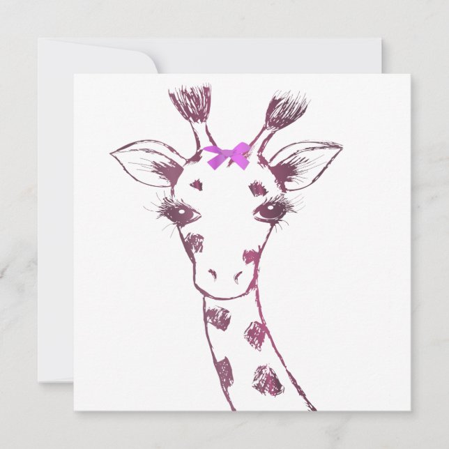 Giraffe Cute Sarcastic Design Tack Kort (Framsida)