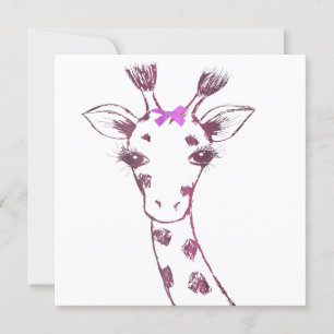 Giraffe Cute Sarcastic Design Tack Kort