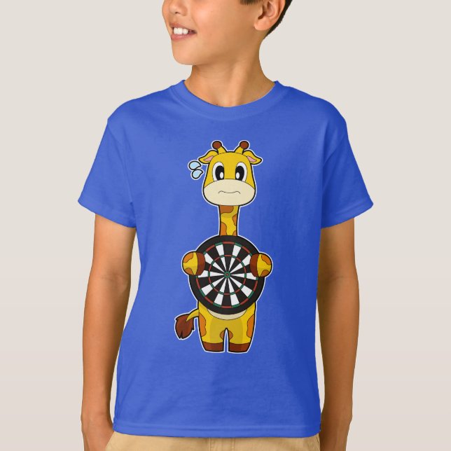 Giraffe Darts Dartboard T Shirt (Framsida)