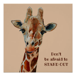 Giraffe das Safari Tier Aquarell  Perfect Poster