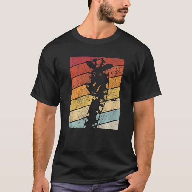 Giraffe Design a Retro Stil Giraffe Premium T Shirt (Framsida)