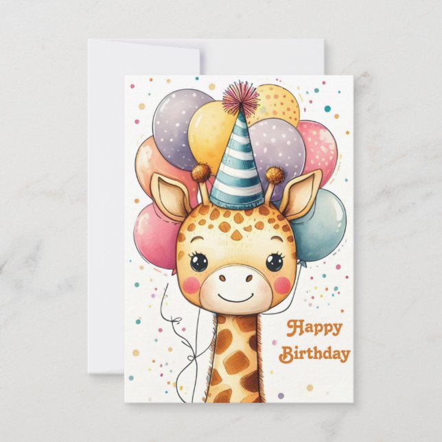 Giraffe Design Birthday Card (Framsida)
