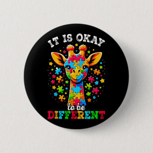 Giraffe, det är okej att vara annorlunda autismmed knapp