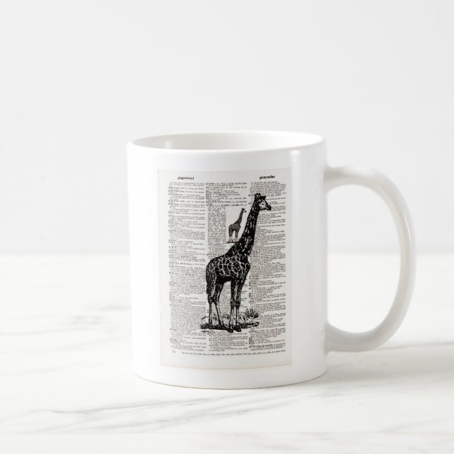 Giraffe Dictionary Art Kaffemugg (Höger)