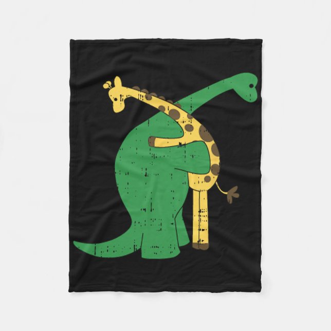 Giraffe Dinosaur Hug Kärlek Dino Animals Safari Ha Fleecefilt (Framsidan)