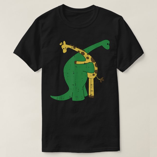 Giraffe Dinosaur Hug Kärlek Dino Animals Safari Ha T Shirt (Design framsida)