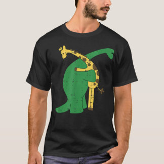 Giraffe Dinosaur Hug Kärlek Dino Animals Safari Ha T Shirt