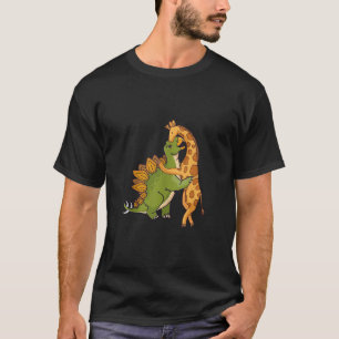Giraffe Dinosaur Hug Kärlek Dino Animals Safari Ha T Shirt