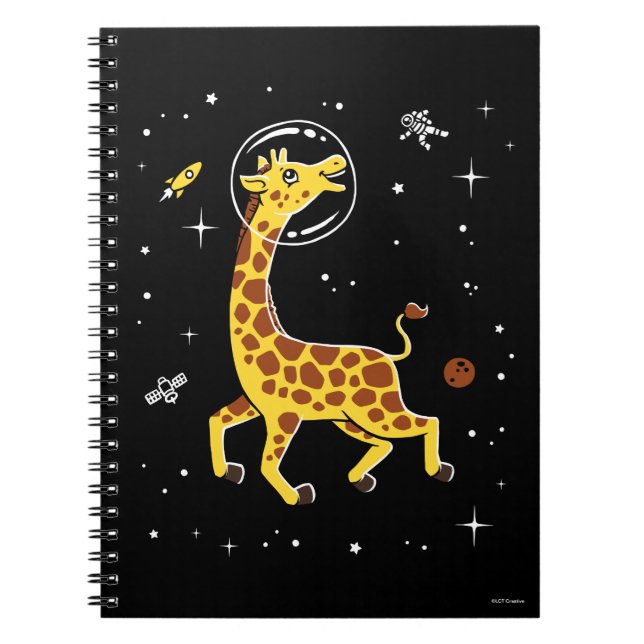 Giraffe-djur i rymden anteckningsbok (Framsidan)