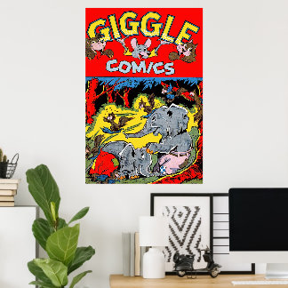 Giraffe Djur Vintage Serietidningar Poster