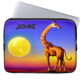 Giraffe dreamscape/måne/stars redigerbar laptop fodral