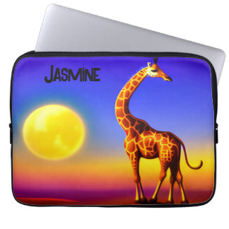 Giraffe dreamscape/måne/stars redigerbar laptop fodral