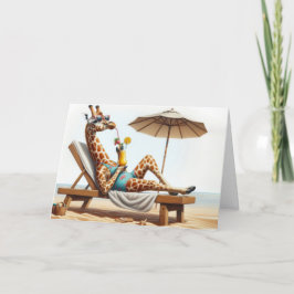 Giraffe dricker en Beach Cocktail Kort