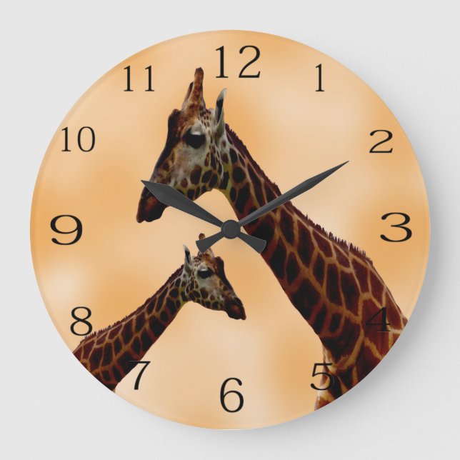 Giraffe Dubbla Trouble   Stor Klocka (Framsida)