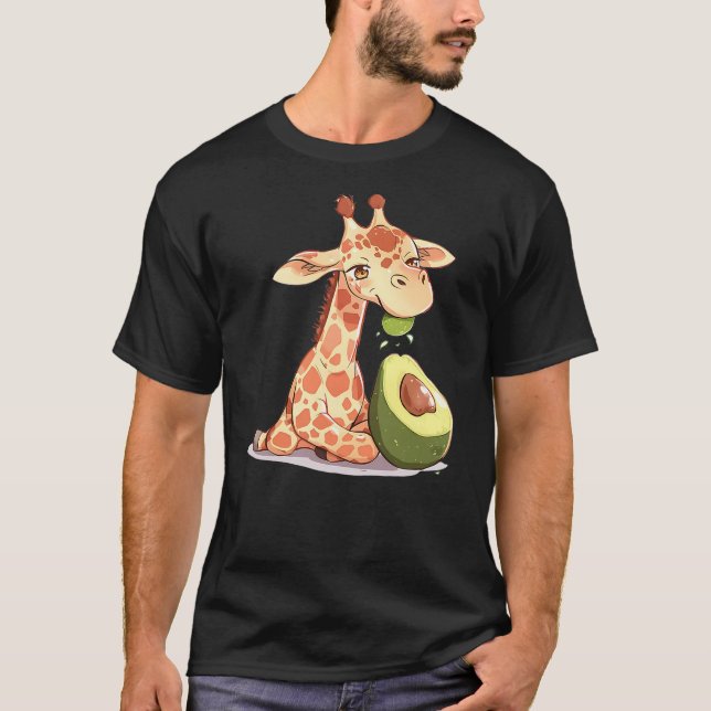 giraffe eating avocado, giraffe for men, giraffe f t shirt (Framsida)