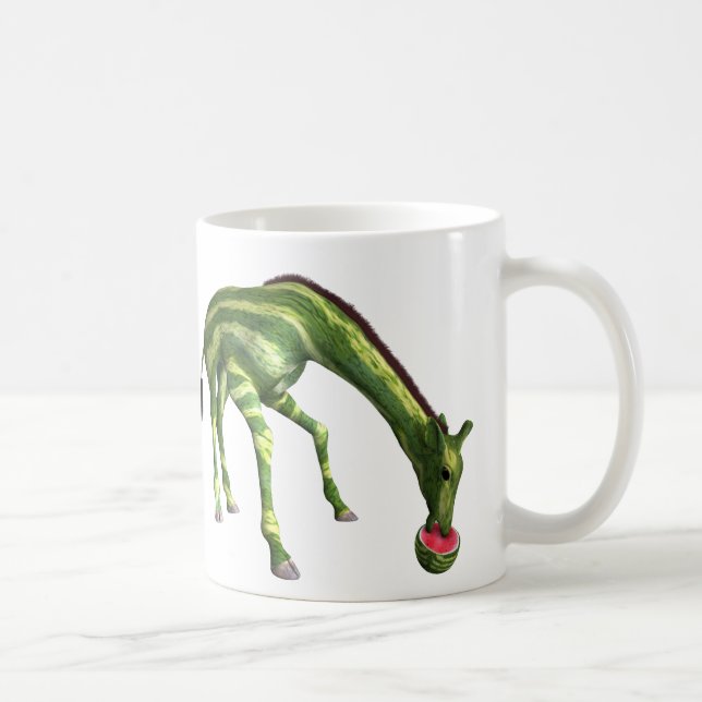 Giraffe Eating Watermelon Kaffemugg (Höger)