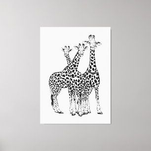 Giraffe-familjen Canvastryck