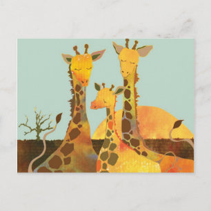 Giraffe-familjen i Afrika Vykort