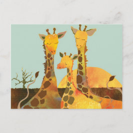 Giraffe-familjen i Afrika Vykort