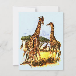 Giraffe-familjen - julkort