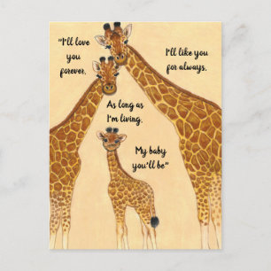 Giraffe-familjen - Kärlek du för alltid Vykort
