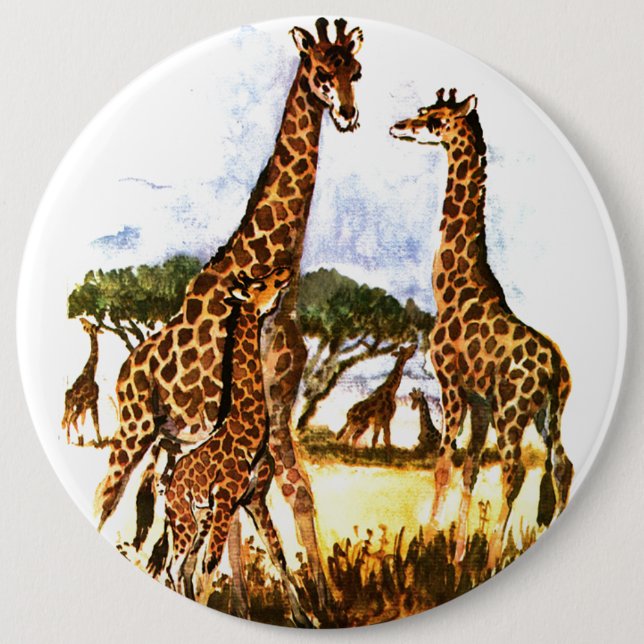 Giraffe-familjen - knapp (Framsida)