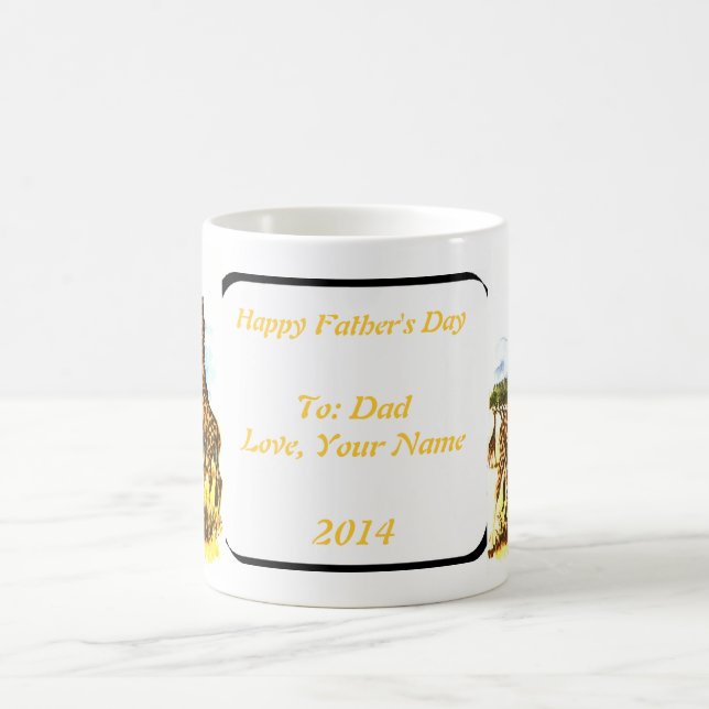 Giraffe-familjen - magisk mugg (Center)