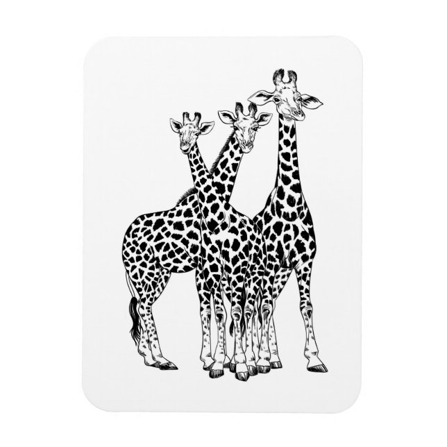 Giraffe-familjen Magnet (Vertikal)