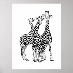 Giraffe-familjen Poster