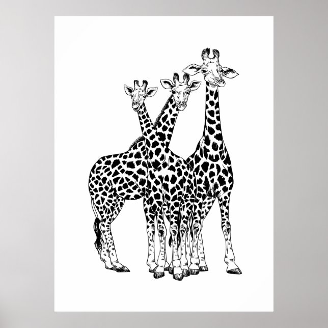 Giraffe-familjen Poster (Framsidan)