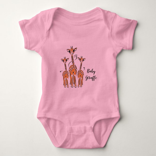 Giraffe-familjen T Shirt (Framsida)