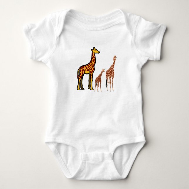 Giraffe Family Illustration T Shirt (Framsida)
