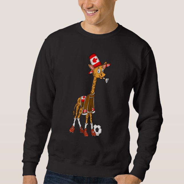 Giraffe fan Canada Lång Ärmad Tröja (Framsida)