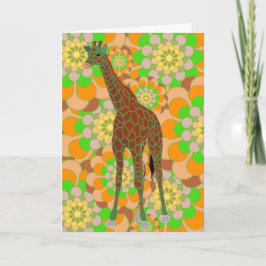 Giraffe First Birthday Card Kort